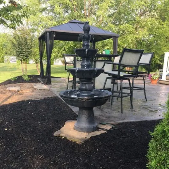 Sunnydaze 52"H Electric Fiberglass and Resin 4-Tier Pineapple Top Outdoor Water Fountain image {9}