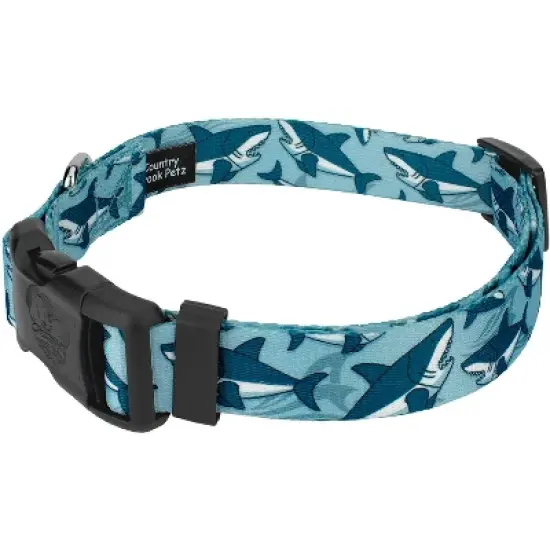 Country Brook Petz Deluxe Sharks Dog Collar and Leash image {1}
