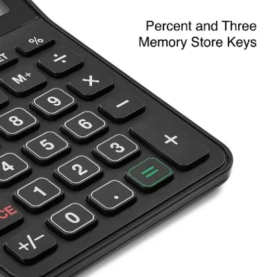 TRU RED Staples 10 -Digit Battery/Solar Powered Basic Calculator Black (ST240-CC) image {2}