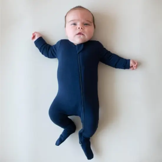 Kyte Baby Zippered Footie in Navy image {3}
