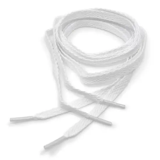 Shoe Gear Flat Shoe Laces - White 2pk 36" & 45": Polyester Accessories, Pack of 2 image {2}