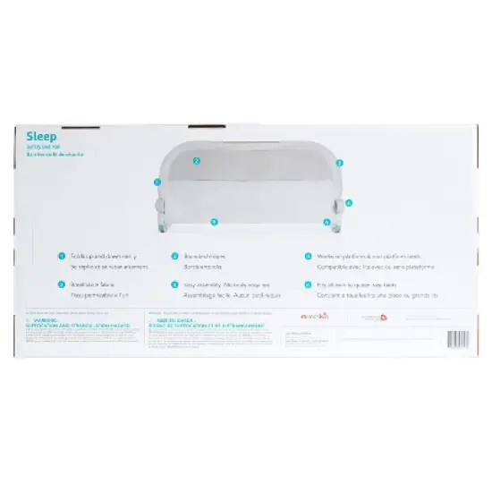 Munchkin Sleep Toddler Bed Rail, Fits Twin, Full and Queen Size Mattresses - Gray image {5}