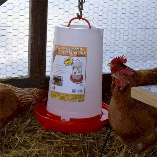 Farm Innovators HPF-100 Heated Plastic Hanging Poultry Water Fountain image {2}