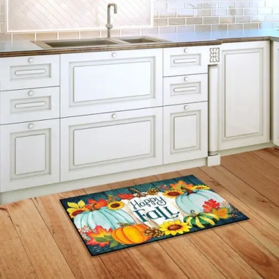 Briarwood Lane Happy Fall Pumpkins Primitive Doormat Autumn Leave image {3}