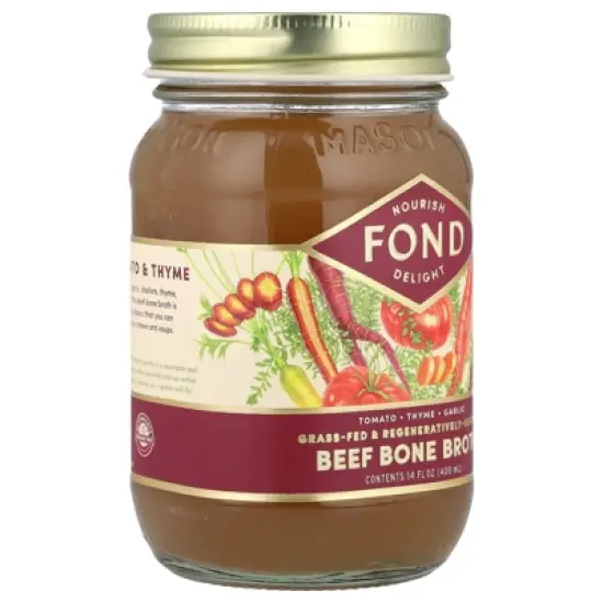 FOND Bone Broth Beef Bone Broth, Tomato & Thyme, 14 fl oz (400 ml) image {3}