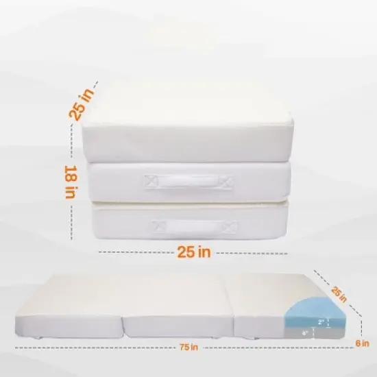 Cheer Collection 6" Tri-Fold Mattress with 2" Gel Infused Memory Foam image {4}