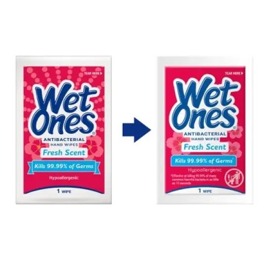 Wet Ones Antibacterial Hand Wipes Singles - Fresh Scent - 24ct image {7}