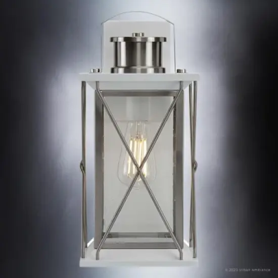 Urban Ambiance Luxury Colonial Outdoor Wall Light,  16"H x 7.5"W,  Stainless Steel Finish, UHP1223 image {5}