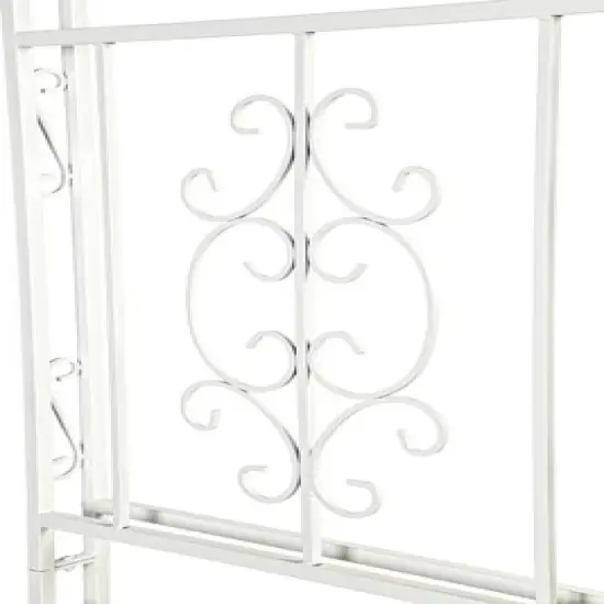 Evergreen Montebello Iron Garden Arbor, White- 53 x 84 x 23 Inches Fade and Weather Resistant Outdoor Decor image {5}