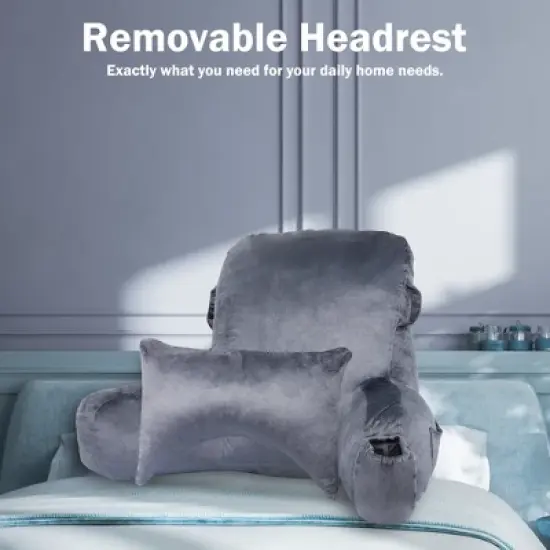 VAVSEA Reading Pillow Extra Large 31" Backrest Pillow with Arms Bed Rest Pillow image {5}