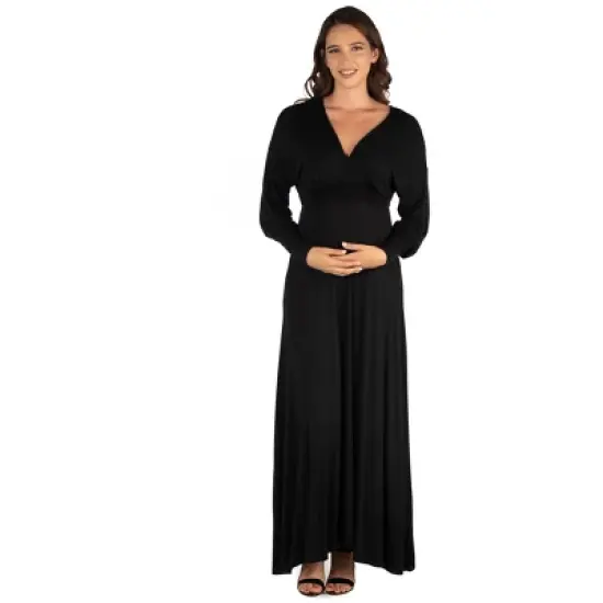 V-Neck Maxi Masternity Dress image {4}