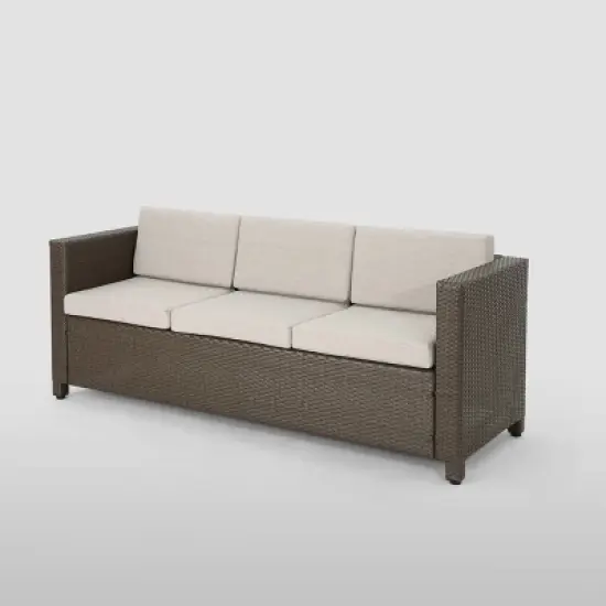 Puerta Wicker Patio Sofa - Christopher Knight Home image {5}