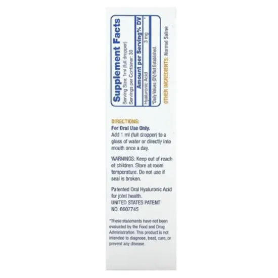 Hyalogic Synthovial Seven Hyaluronic Acid Liquid - HA Joint Support - Vegan - 1 oz image {1}