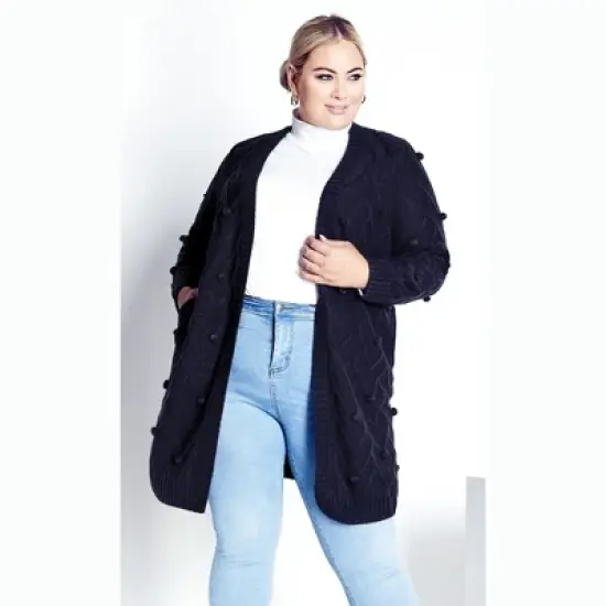 Women's Plus Size Mandy Coatigan - navy | EVANS image {5}