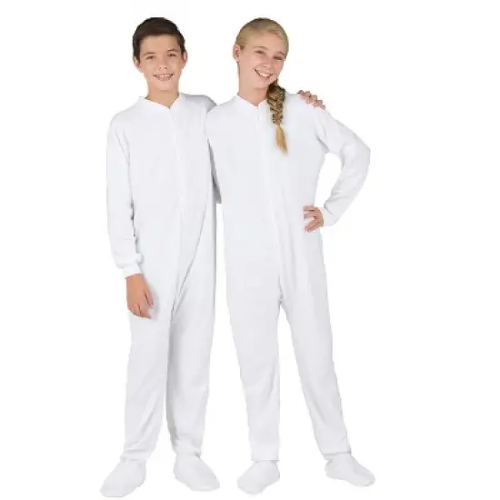 Footed Pajamas - Arctic White Kids Fleece Onesie image {5}