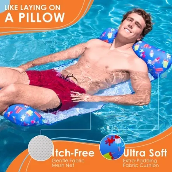 Sunlite Sports Ultra Comfort Pool Hammock Float, Soft Thick Fabric, Water Hammock Raft & Lounge Chair, for People 4' to 6' &ndash; Purple Large image {2}