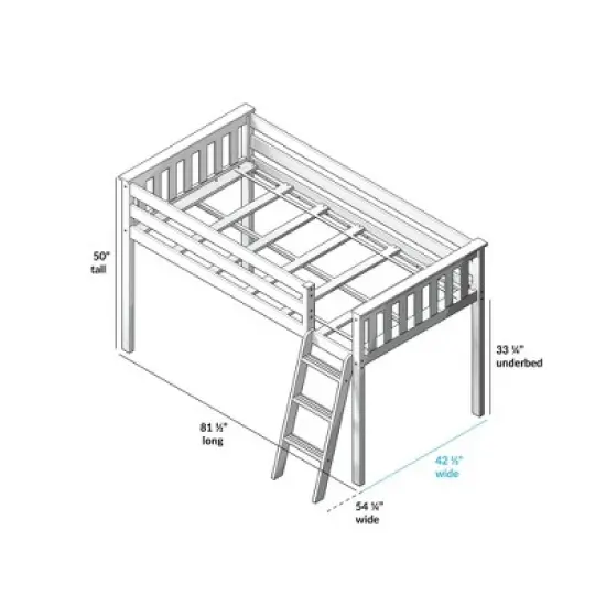 Max & Lily Twin Low Loft Bed image {5}