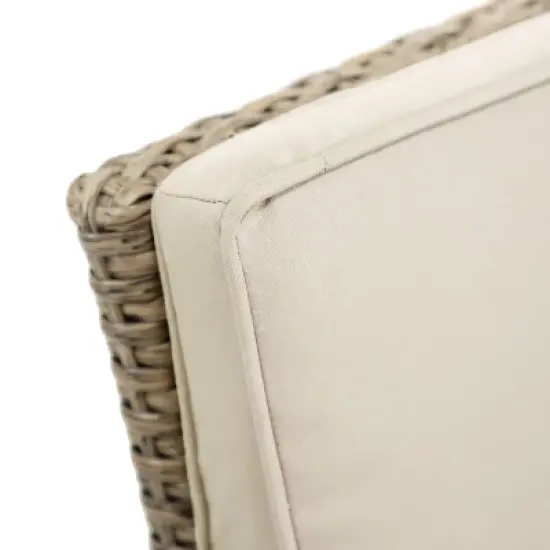 Greemotion 7pc Mackay Teak Wood Top Outdoor Patio Dining Set with Self Storing Butterfly Leaf & Reclining Chairs Brown image {10}