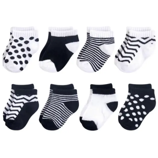 Luvable Friends Baby Unisex Fun Essential Socks, Black White image {1}