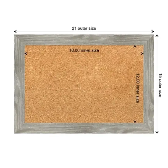 Amanti Art Dove Greywash Square Framed Corkboard, Natural Cork image {3}