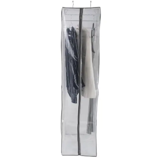 Simplify Closet Storage Garment Bag Long: Clear PEVA, 62" Height, Zip Closure, Adult Use, No Handles, Unstructured Design image {1}