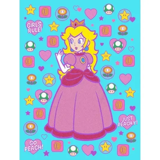Girl's Nintendo Princess Peach Cute Icons Crop T-Shirt image {1}