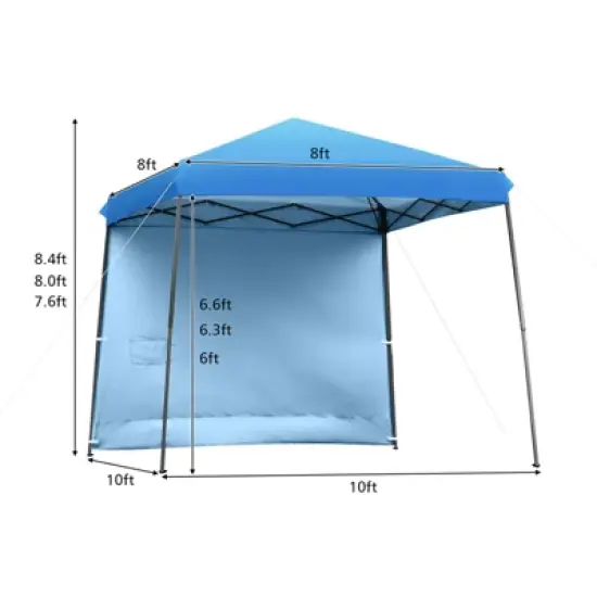 Costway 10ft X 10ft Pop Up Tent Slant Leg Canopy W/ Roll-up Side Wall image {4}