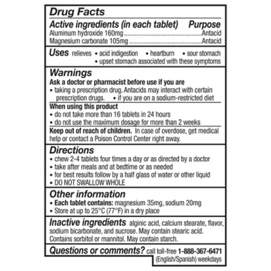 Gaviscon Extra Strength Antacid - Original (100 Tablets) image {6}