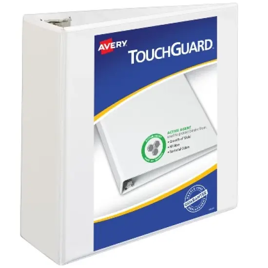 Avery TouchGuard Protection View 3 Ring Binder, Clear View Cover, 4" Slant Rings, 1 White Binder (17145) image {8}