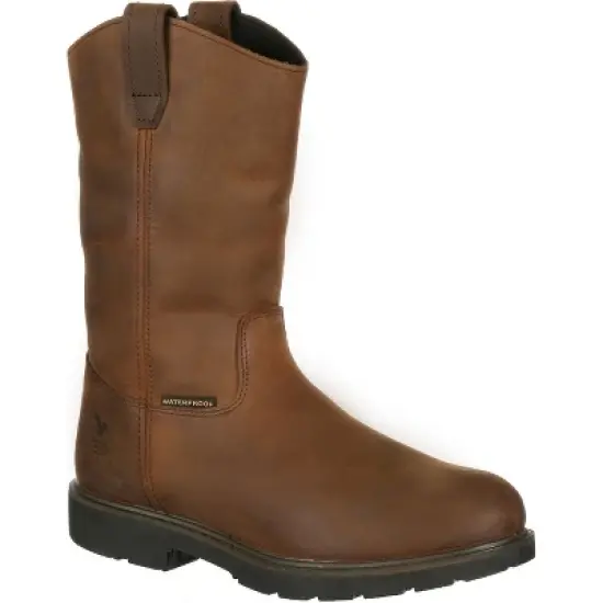 Men's Brown Georgia Boot Suspension System Waterproof Wellington Work Boot Size 10.5(Wide) image {6}