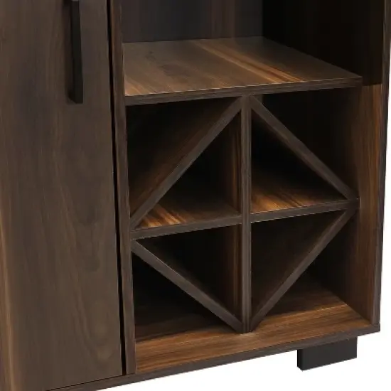 Sunnydaze Indoor Lavina Wine Cabinet with Glass and Bottle Storage Shelves - Coffee Brown image {6}