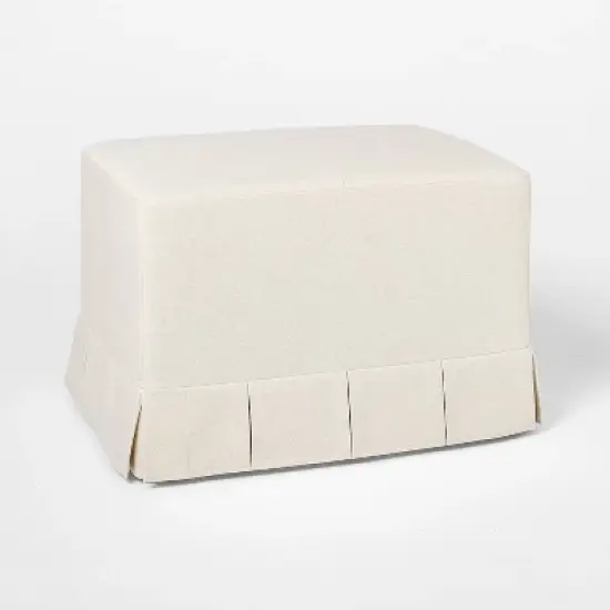 Box Pleat Upholstered Ottoman - Threshold&trade; designed with Studio McGee image {1}