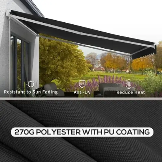 Resenkos Patio Awning, Outdoor Sun Shade Shelter Cover Awnings,16' x 10' Retractable Awning, 280gsm UV Resistant Sunshade Shelter, Brown image {7}