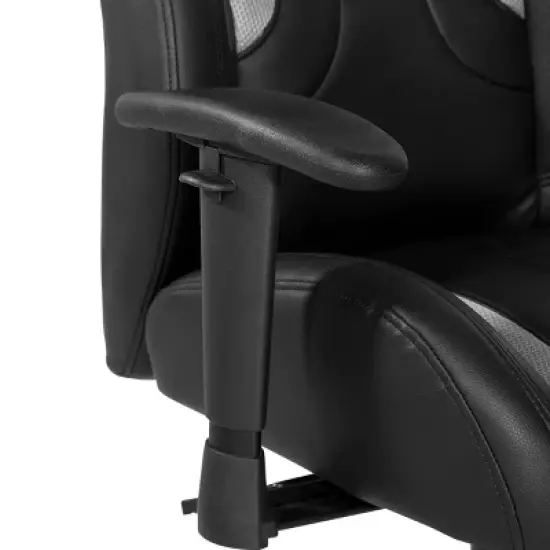 Commander Gaming Chair In Faux Leather Black/Gray - OSP Home Furnishings image {6}