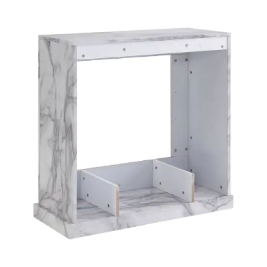 Dridun Faux Marble Fireplace White/Gray - Aiden Lane image {9}