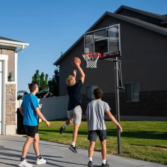 Lifetime Adjustable In Ground 54'' Basketball Hoop - White/Black image {5}