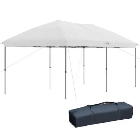 Resenkos Backyard Garden Canopy, Camping Canopy Screen Tent,10' x 19' Pop Up Canopy with Easy Up Steel Frame, 3-Level Adjustable Height and Carrying image {10}