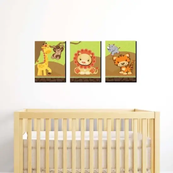 Big Dot of Happiness Funfari - Fun Safari Jungle - Nursery Wall Art and Kids Room Decorations - Gift Ideas - 7.5 x 10 inches - Set of 3 Prints image {1}