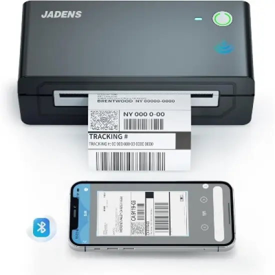 JADENS Bluetooth Wireless Thermal Shipping Label Printer 668BT image {1}
