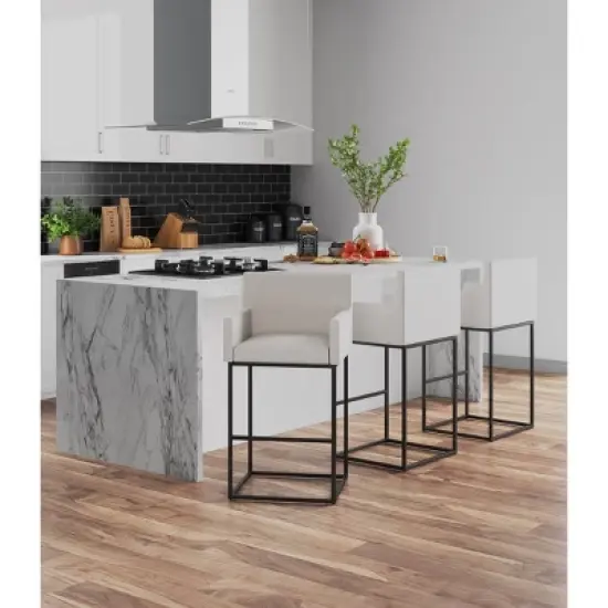 Ambassador Metal Counter Height Barstool - Manhattan Comfort image {1}