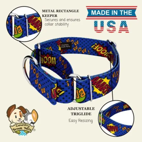 Country Brook Petz HossFit Jr Wide Martingale Dog Collar - Geek Chic Collection image {5}