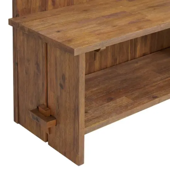 70" Bethel Acacia Wood Hall Tree Natural - Alaterre Furniture image {6}