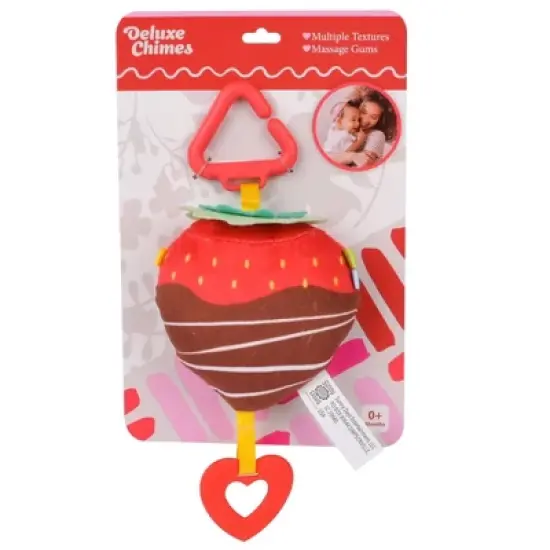 Sunny Days Deluxe Chime Teether Baby Toy - Chocolate Strawberry - Valentine's Day image {1}