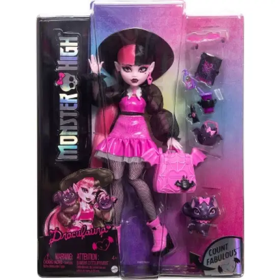 Monster High Draculaura Fashion Doll with Pet Count Fabulous and Accessories image {5}