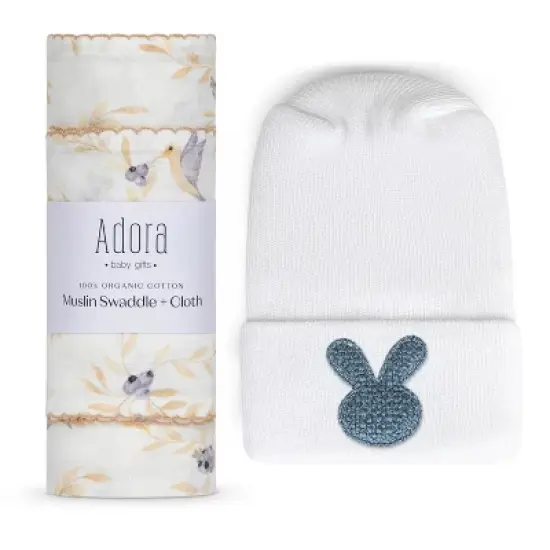 La&rsquo;dore Organic Baby Swaddle, Burp Cloth & Hospital Hat Set &ndash; Soft Muslin Wrap and Newborn Hat &ndash; Breathable, Gentle Cotton Baby Essentials image {8}