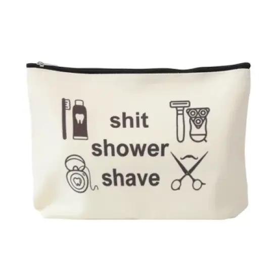 Unique Bargains Durable Toiletries Pattern Makeup Bag Beige 1 Pc image {5}