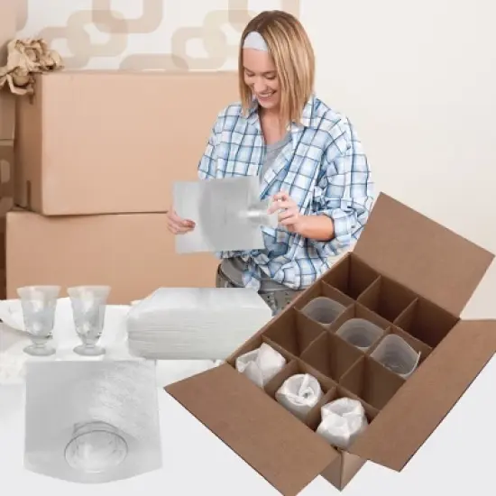 UBMOVE 7-3/8" x 7-1/2" White Foam Pouches for Cups (25 Pack) Protect Dishes image {6}