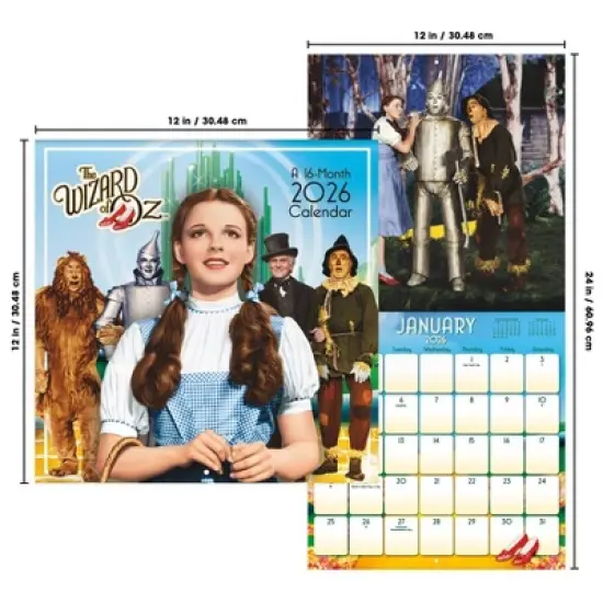 Trends International 2026 The Wizard of Oz 12"x12" Wall Calendar image {6}