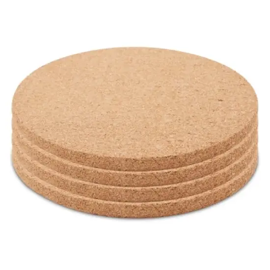 Juvale 4 Pack Round Hot Pads for Countertops and Kitchen, Cork Trivets for Hot Dishes, 9 In image {8}