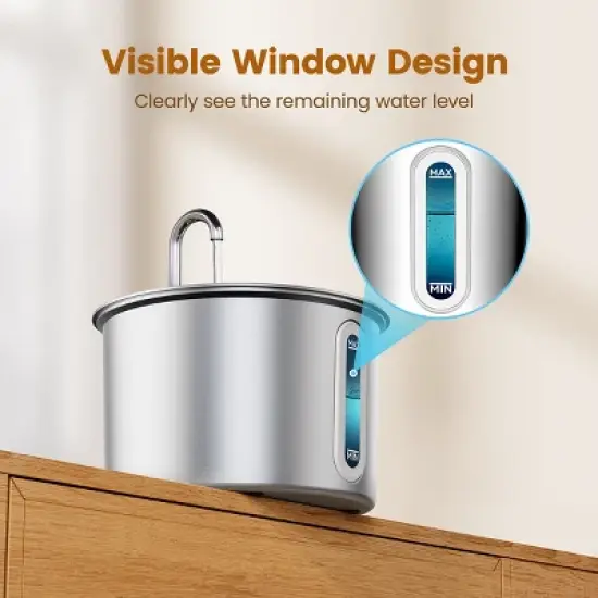 Oneisall PWF-001 2L Cat Water Fountain with 3PCS Filters, with Snap, Anti-Spill Cats Water Fountains with Quiet Pump image {4}